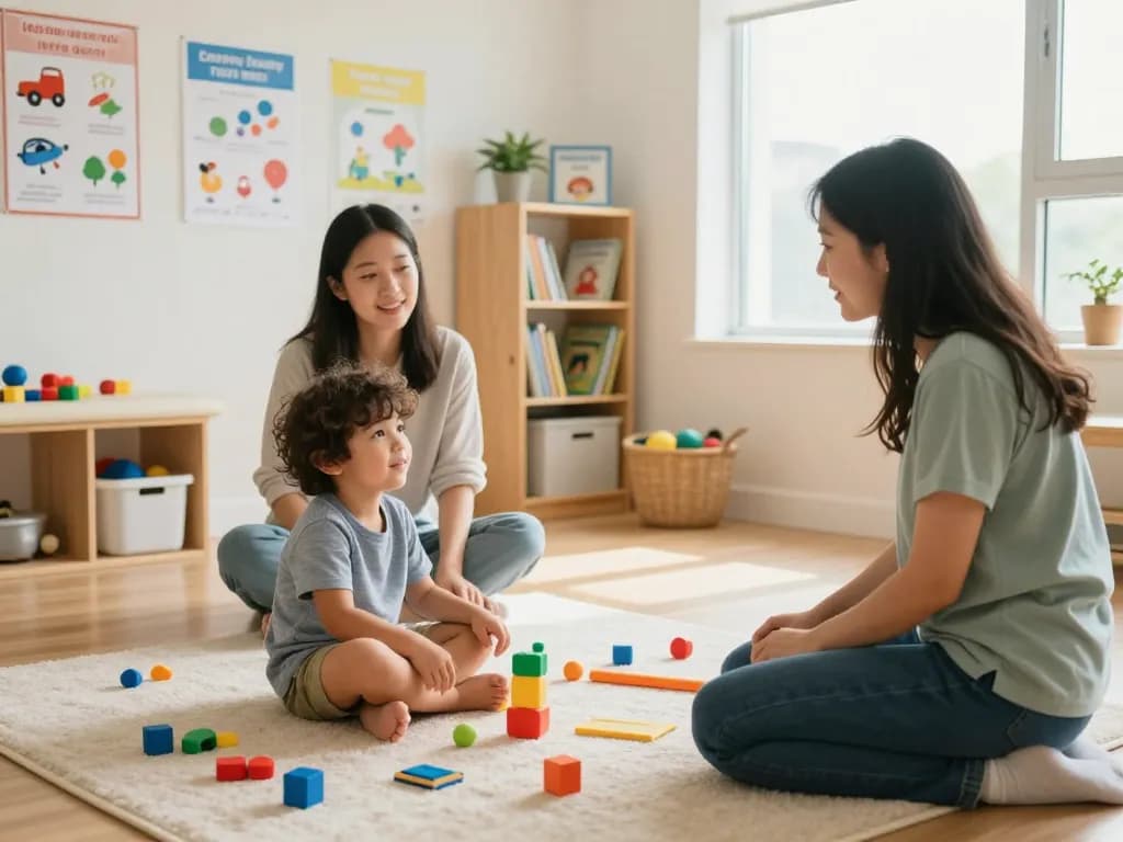 Child engaging in speech therapy at Advantage Therapy Norwes, highlighting communication and growth in a supportive environment.