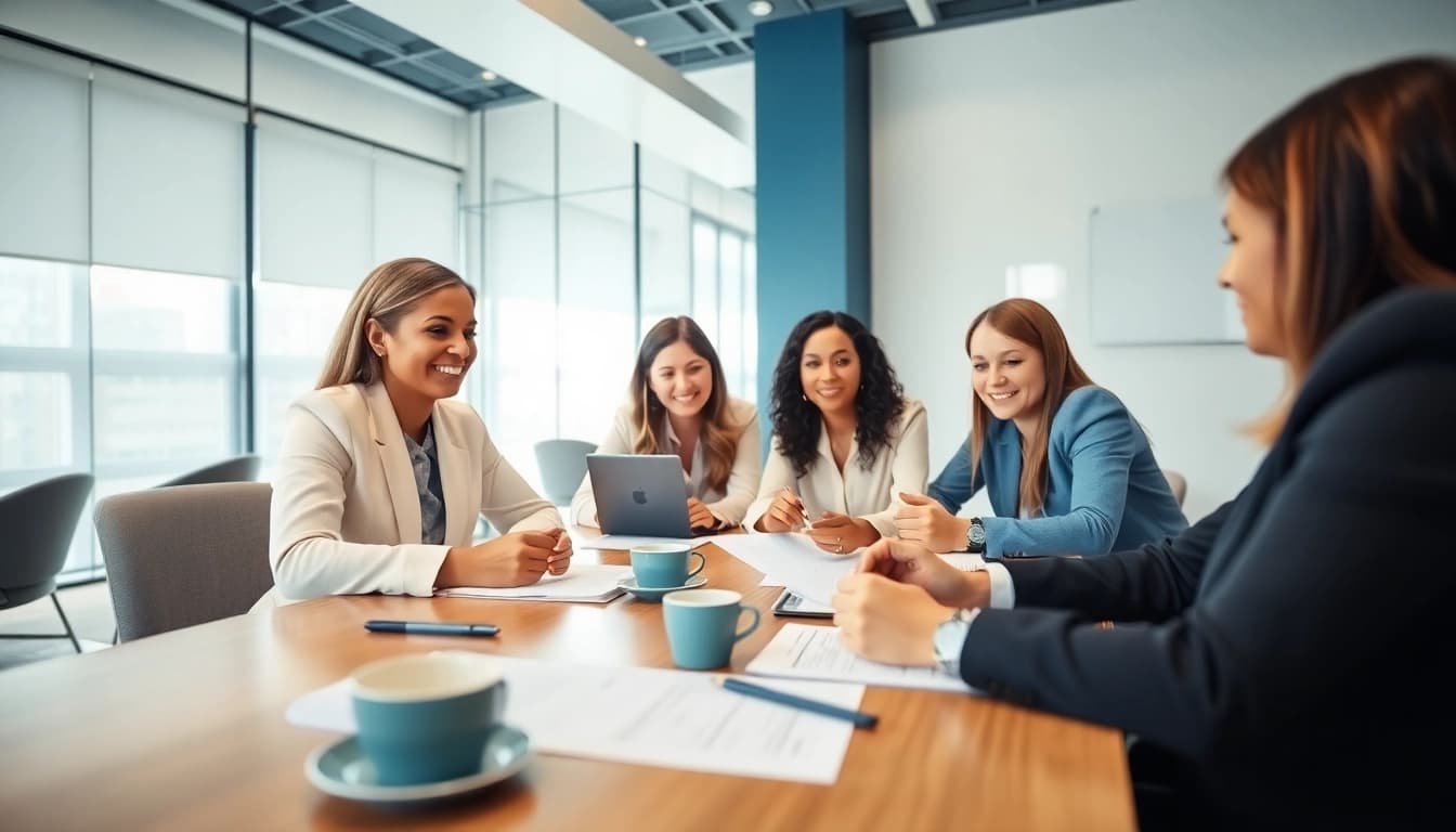 Team discussing Family Law Financial Agreements in a modern legal office setting.