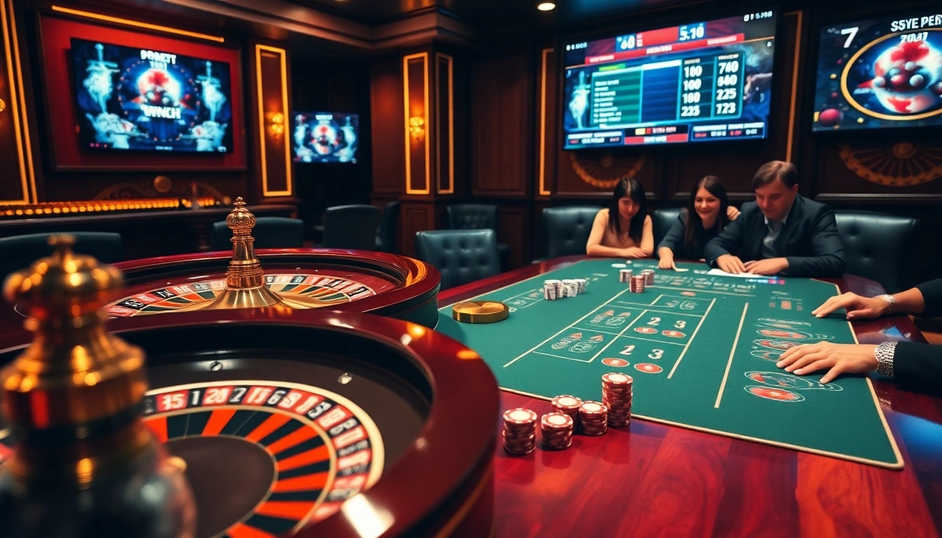 Excited players participating in a poker game with real-time 7m sports scores in the background.