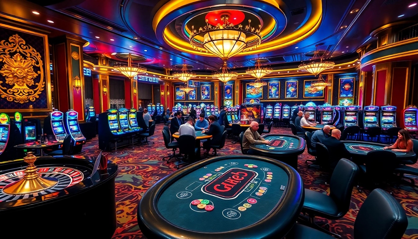 Experience exhilarating gaming with gg 88 as players engage at poker tables in a luxurious casino environment.