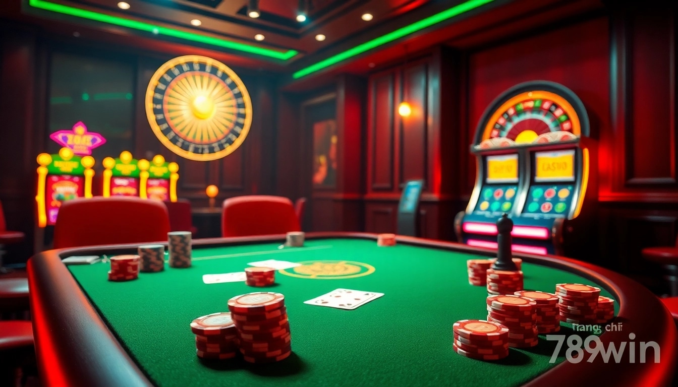 Play the latest games on trang chủ 789win with vibrant casino visuals, cards, and chips.