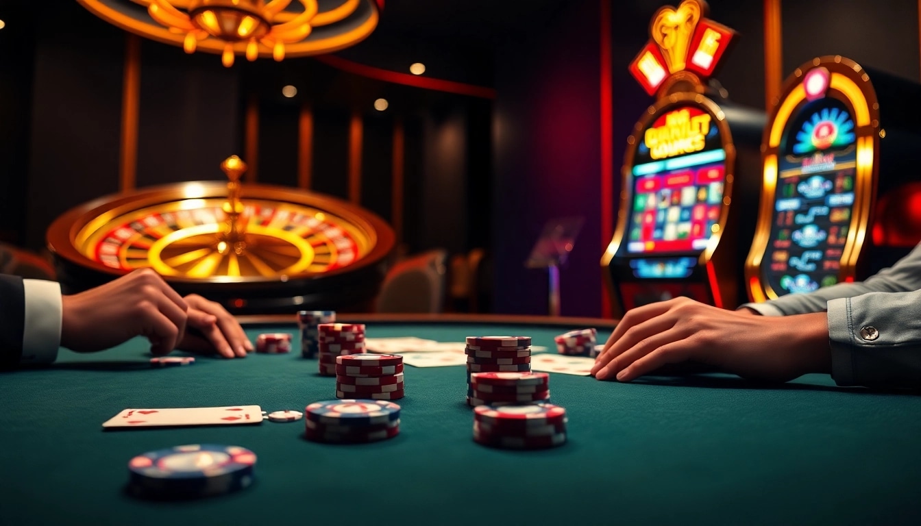 Engage in high-stakes poker at 98win .com, showcasing thrilling moments with vibrant chips and cards.