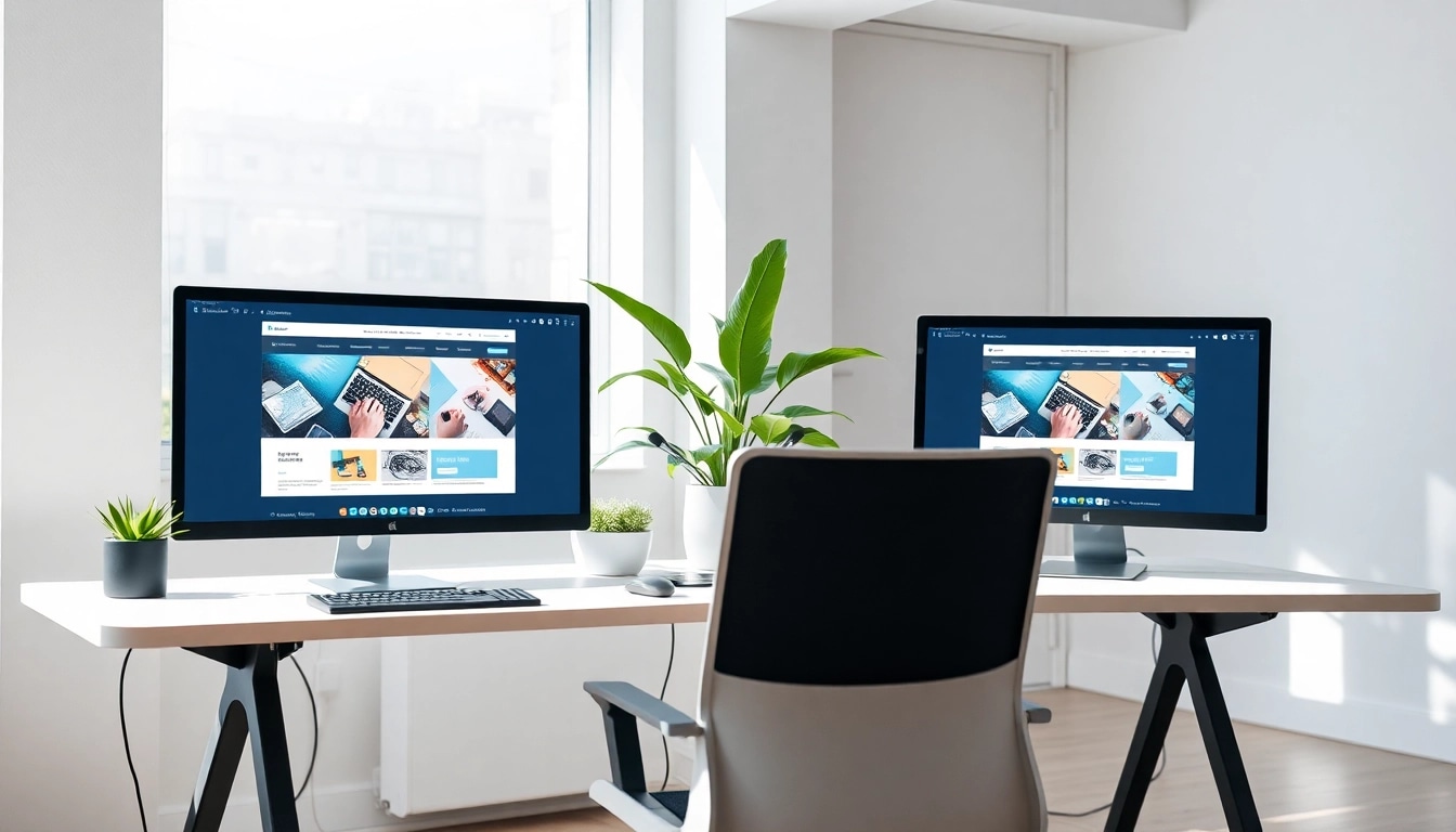 Gestalten Sie beeindruckende Webseiten mit Hüsig Webdesign Marketing in einem modernen Bürobereich.