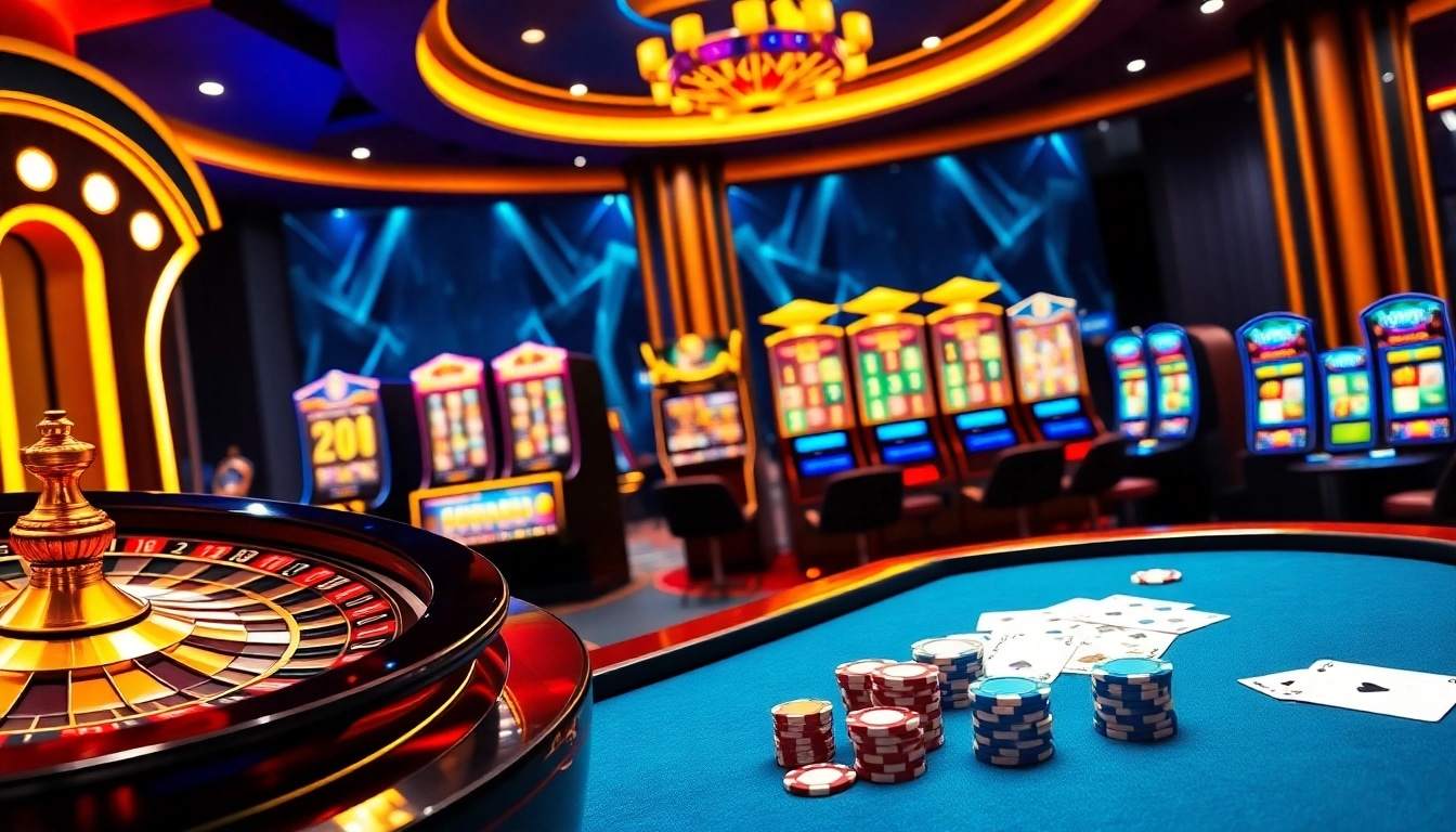 Experience the excitement of jeetbuzz ক্যাসিনো with vibrant casino tables and slot machines.