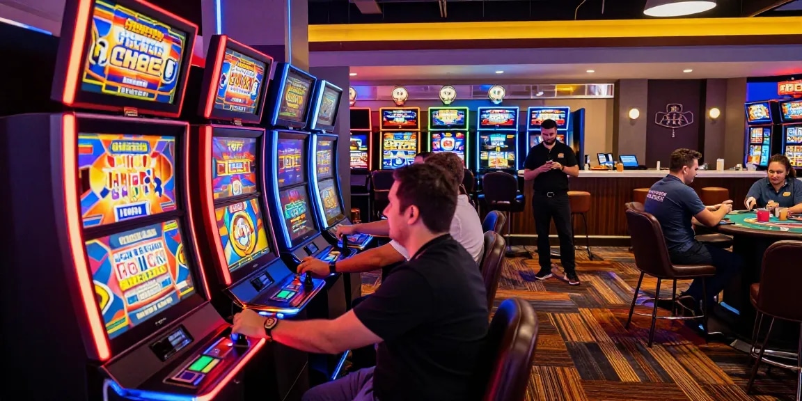 Players enjoying colorful slot machines in an exciting casino environment, showcasing immersive gaming experiences.