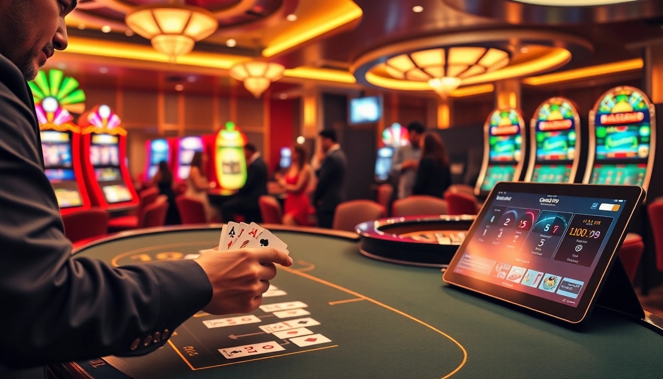 Exciting casino scene showcasing blackjack, roulette, and online gambling at https://go99.observer/.
