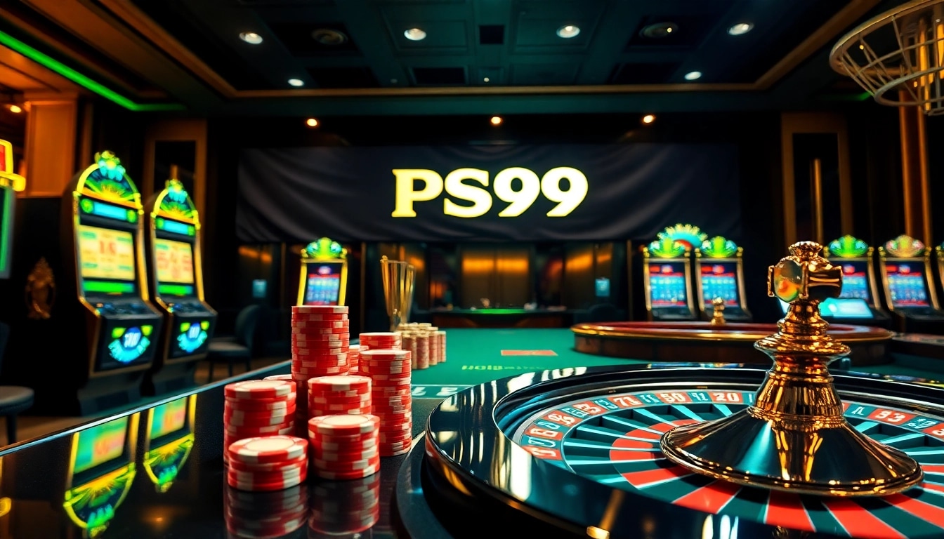 Experience the thrill of gambling at PS99 with vibrant casino tables and dynamic gameplay.