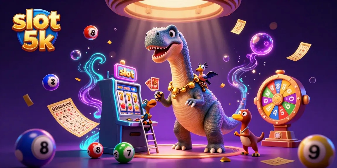 Experience slot 5k gaming excitement with a vibrant 3D casino scene featuring dynamic action and colorful elements.