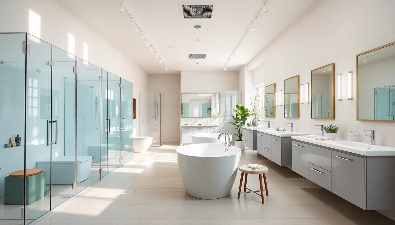 Sonni sanitär GmbH präsentiert moderne Badezimmerlösungen mit eleganten Duschwänden.