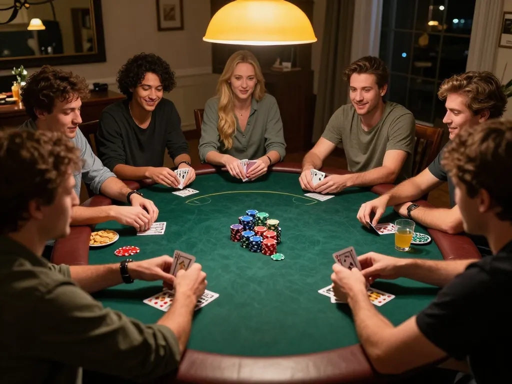 Engaged players enjoying a poker game while exploring 88bet com for casino fun.