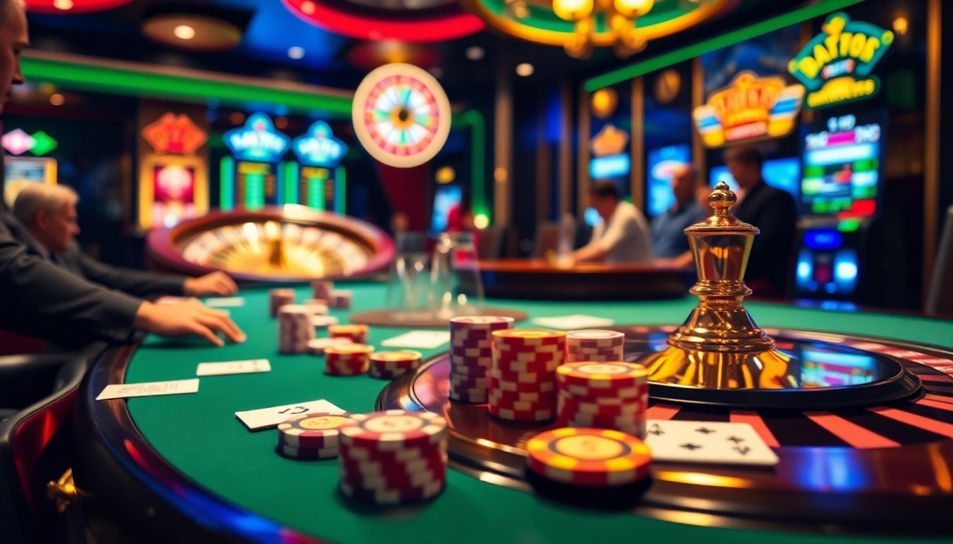 High-stakes poker game at https://kjc.uk.com/ showcasing chips and competitive players.