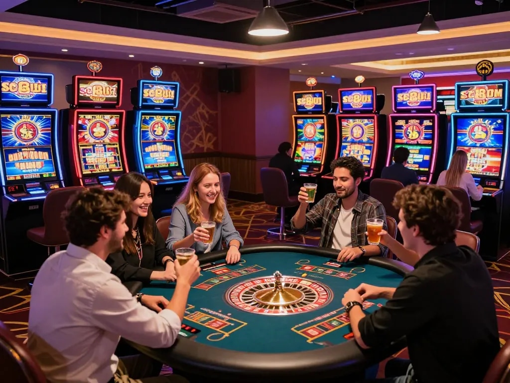 Engaged players enjoying games at online casino sc881.COM, showcasing excitement and modern gaming atmosphere.
