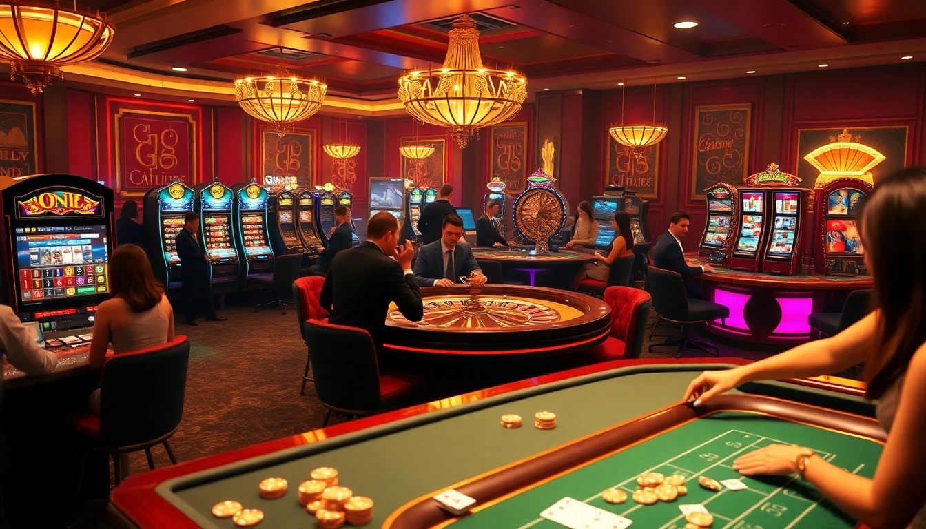 Experience the thrill of the Go8 casino with vibrant slot machines and luxurious game tables.