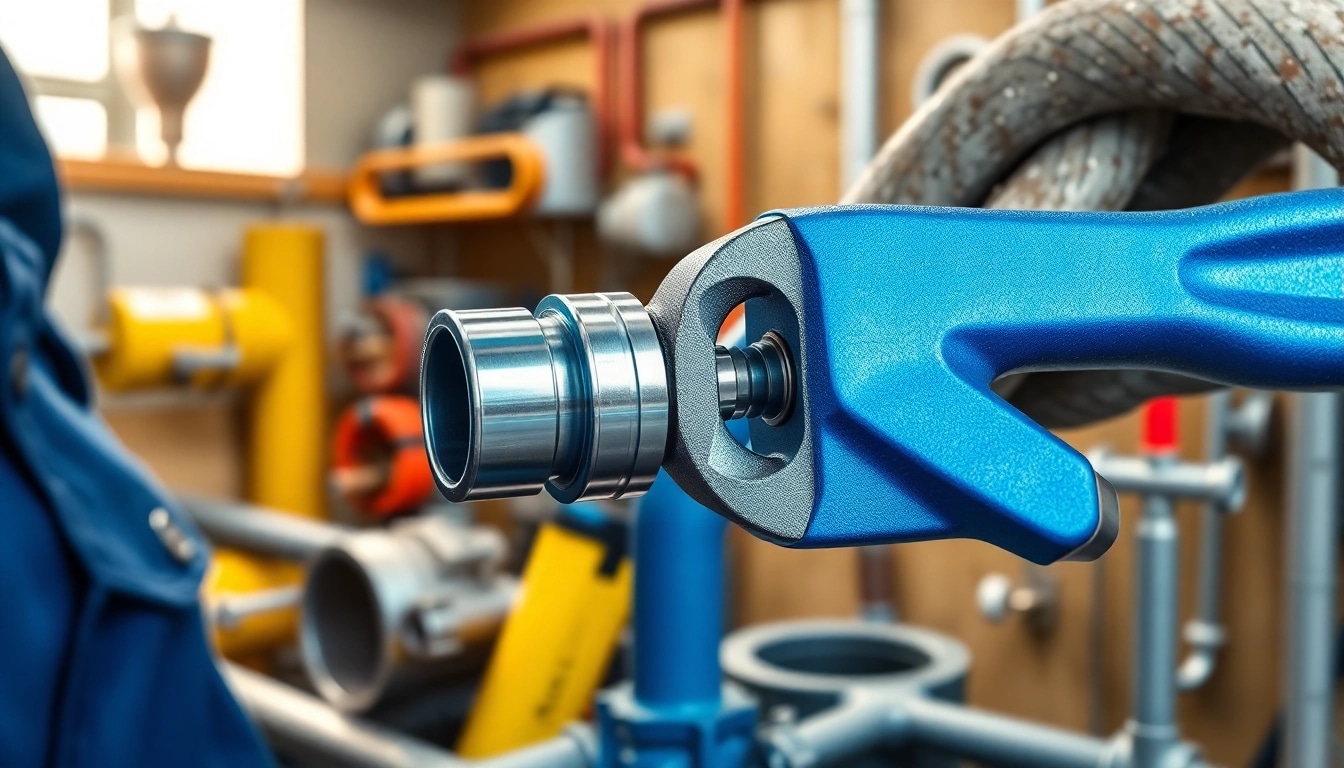 The rothenberger press tool efficiently connects pipes in a workshop.