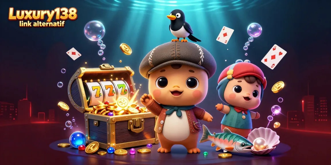 Engage with Luxury138 link alternatif through thrilling slots and vibrant underwater treasures in a dynamic casino scene.