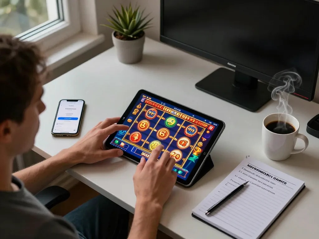 Engaging online gameplay with alexis77 login on tablet amid a cozy home setting.