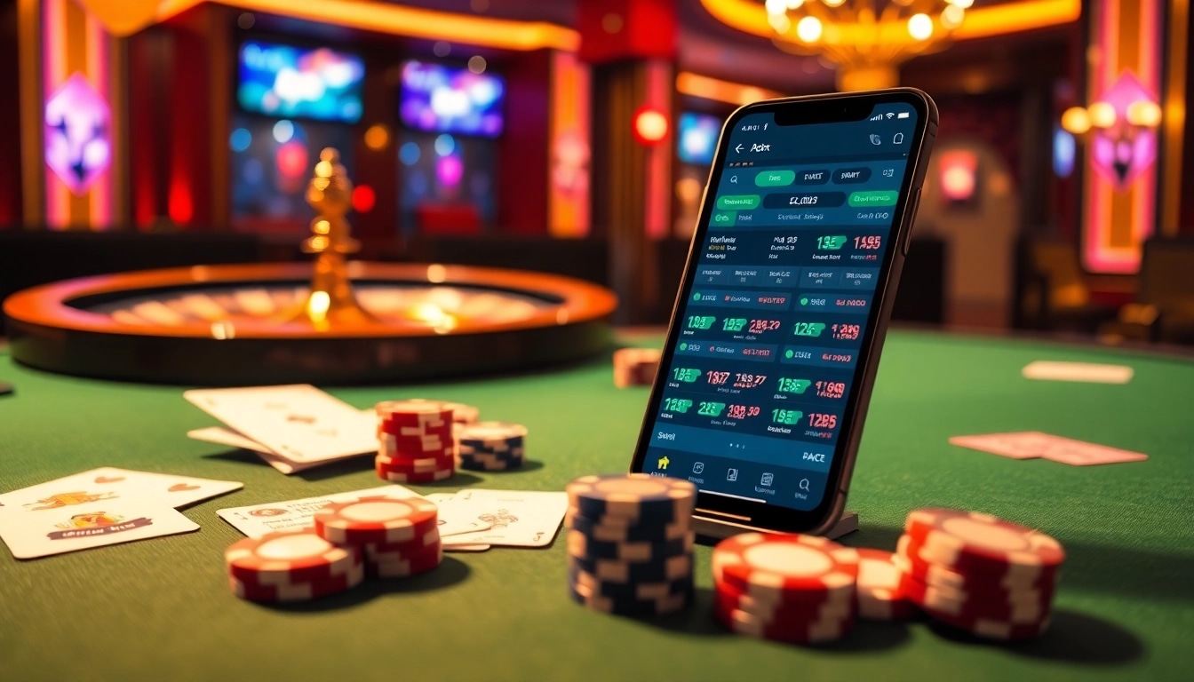 แทงบอลยังไง in a vibrant online betting environment with digital interfaces and elegant casino decor.