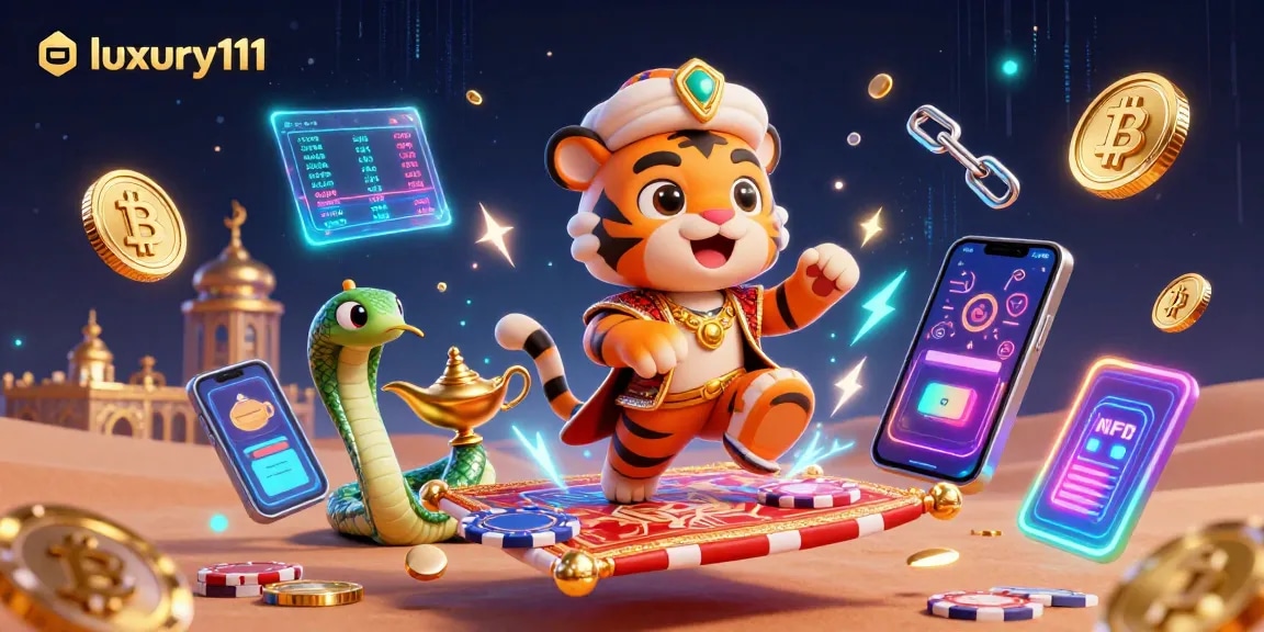 Experience the thrill of gaming with luxury111 amid dynamic crypto elements and vibrant visuals.