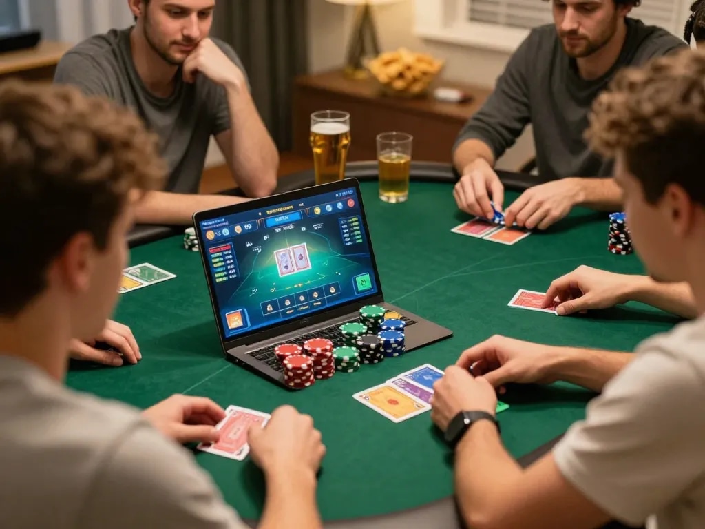 Exciting online poker gaming experience at home with tv88 interface.