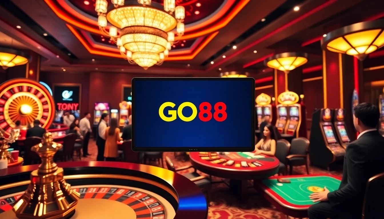 Experience thrilling moments as players enjoy GO88 online gaming with vibrant casino visuals.
