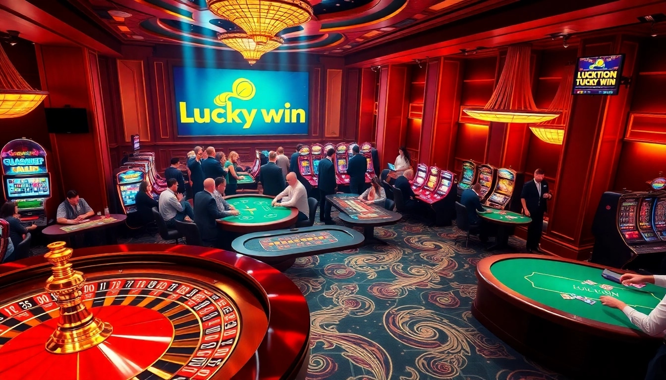 Winning at the roulette wheel in a vibrant Luckywin casino setting, showcasing excitement.