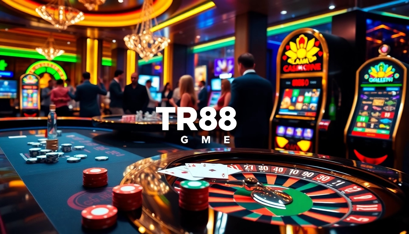 Players enjoying TR88 GAME at a luxurious casino table filled with action and excitement.