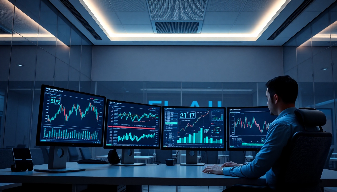 Dynamic trading environment showcasing quantum AI trading in Canada with advanced analytics and tech.