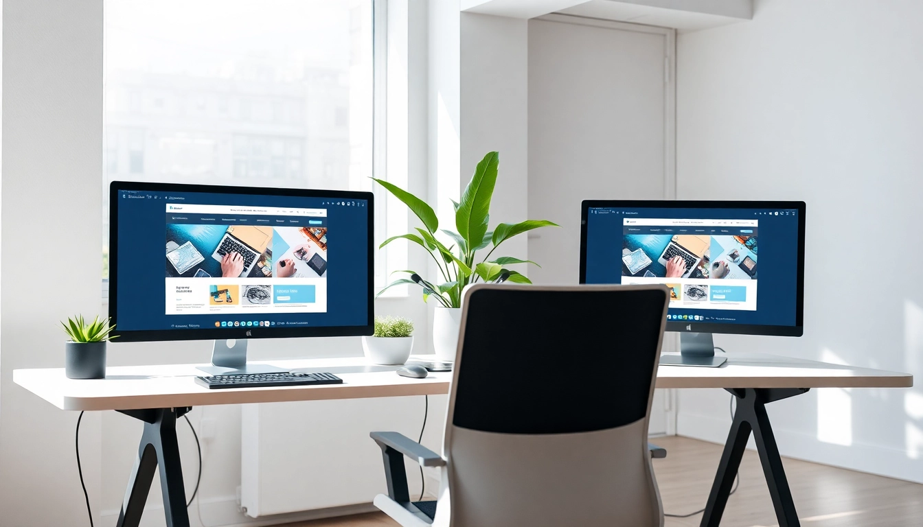 Gestalten Sie beeindruckende Webseiten mit Hüsig Webdesign Marketing in einem modernen Bürobereich.
