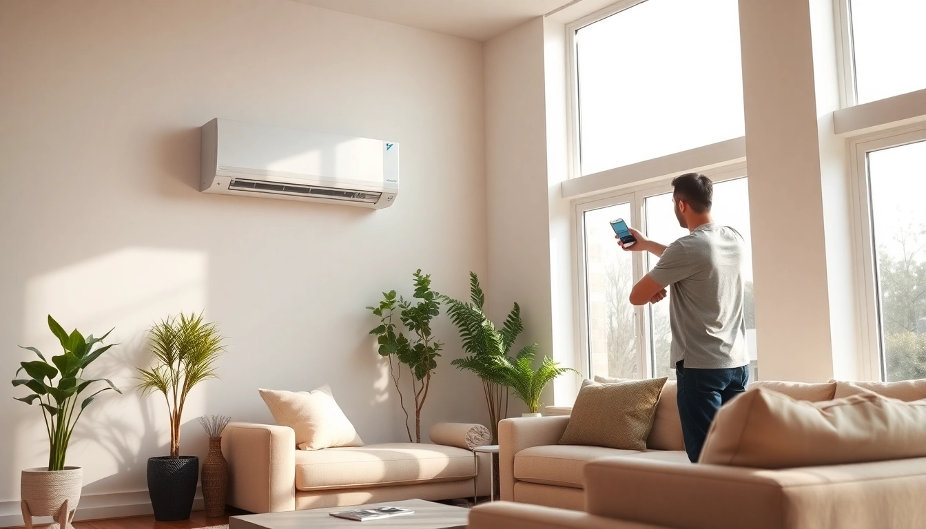 Optimize comfort with Daikin mini split AC installed in a bright, modern living room.