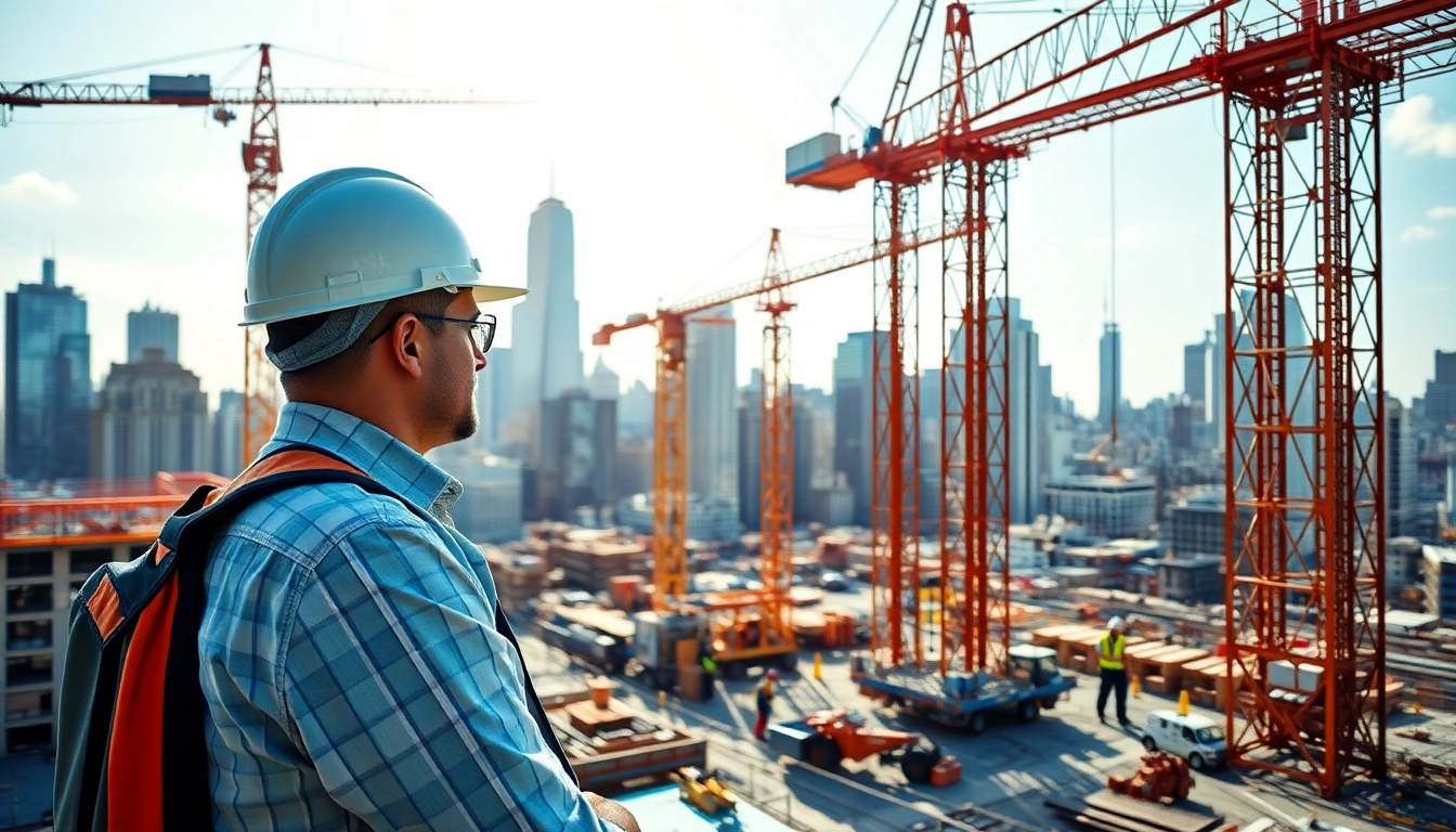 Manhattan Construction Manager guiding a bustling construction site in Manhattan.