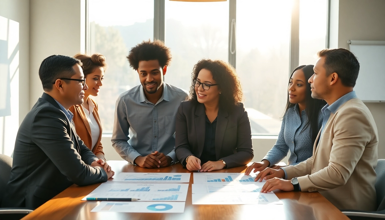 Visualizing founder leadership insights through collaboration of diverse business leaders in a strategic discussion.