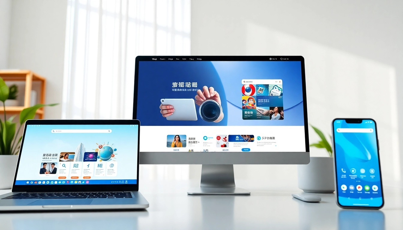 Sogou浏览器 showcasing user-friendly interface on desktop and mobile devices for efficient browsing.