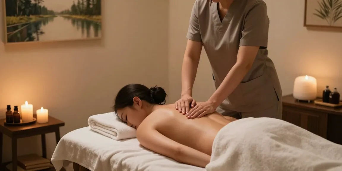 마사지와 아로마 테라피로 편안한 분위기의 마사지룸