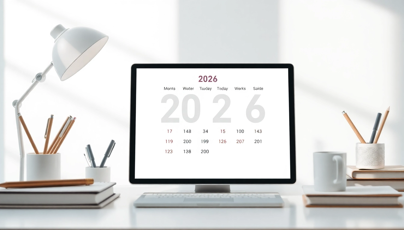 2026 calendar pdf displayed on a digital device, promoting organization and planning.