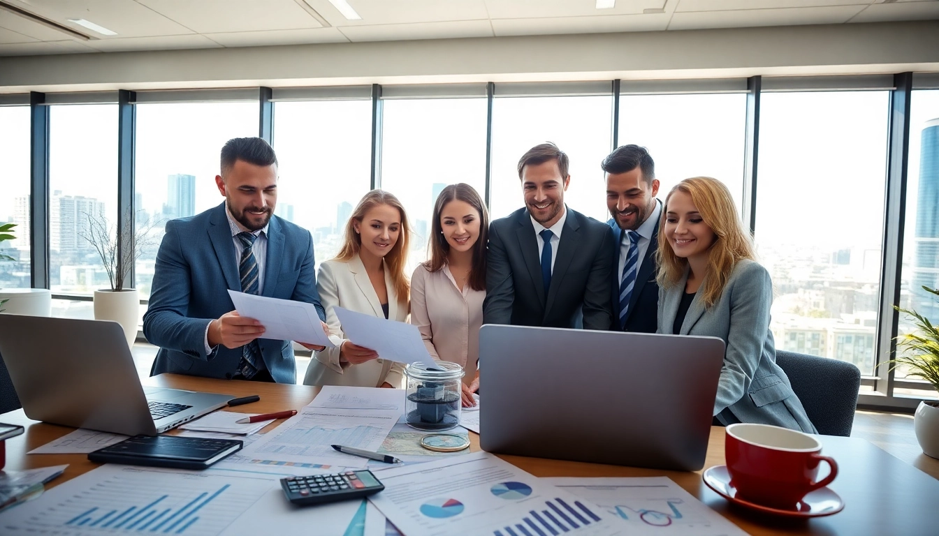 Engaging tax planning and wealth management collaboration among financial advisors in a modern office.