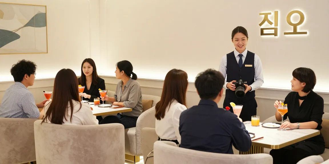 강남타이밍 쩜오의 고급스러운 내부와 품격 있는 서비스를 즐기는 고객들의 모습