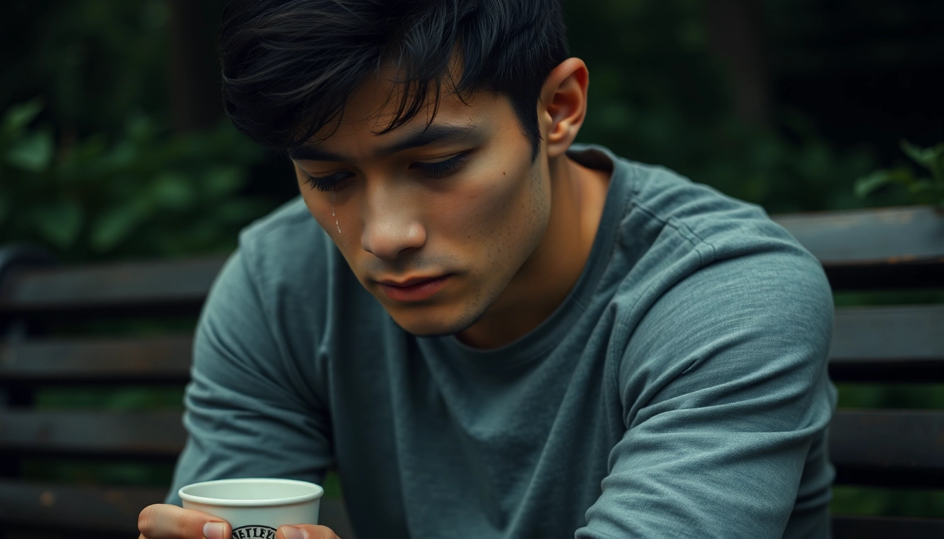 Close-up of a person reflecting on their feelings, visibly affected by depression symptoms.