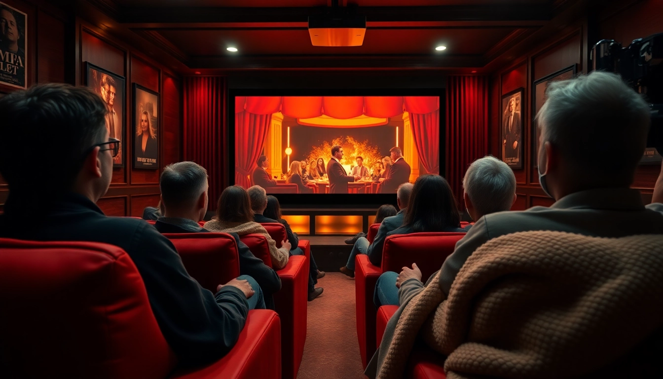 Enjoy a cozy home movie night while ดูหนังออนไลน์ with friends in a stylish theater.