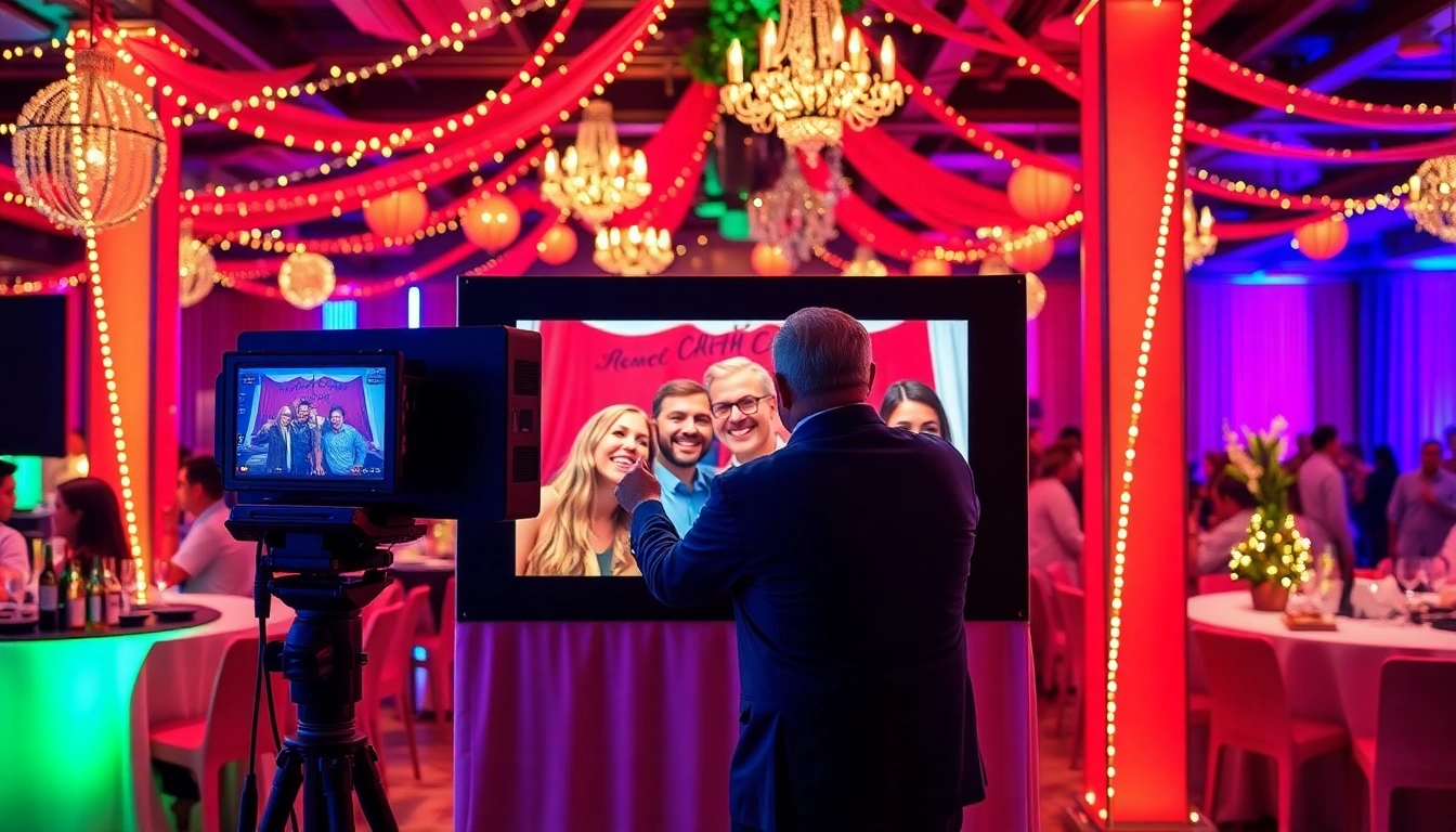 Capture fun moments at a photo booth chicago with a vibrant backdrop and joyful atmosphere.