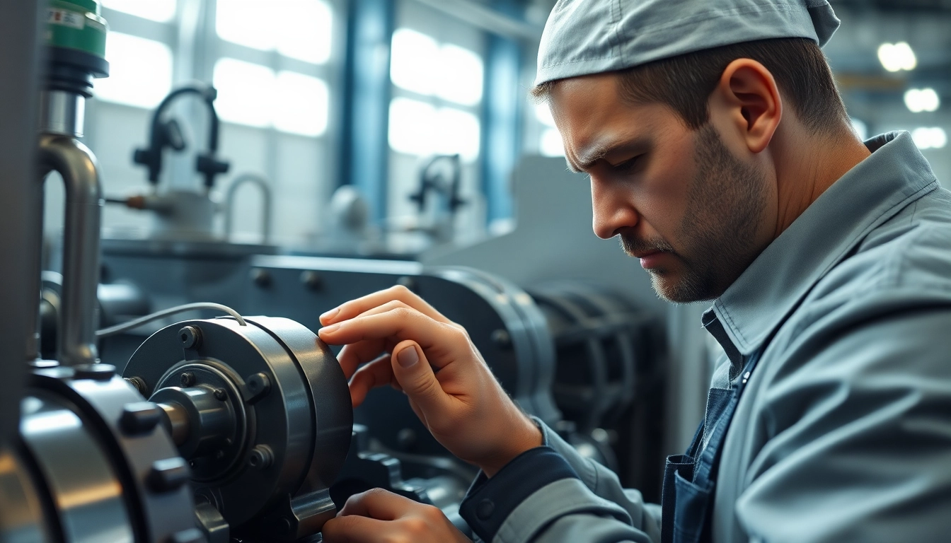 Ensuring effective hydraulic system maintenance by a technician examining system components.