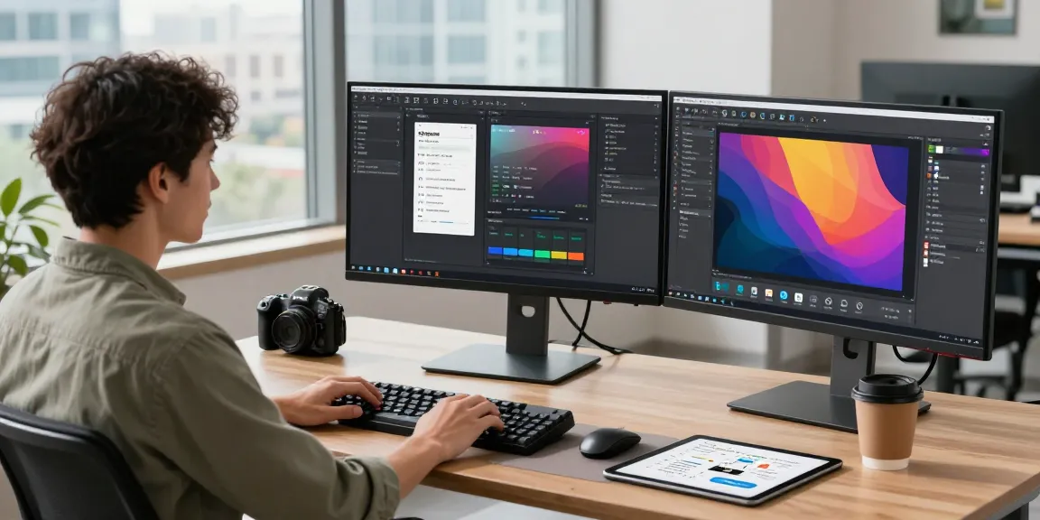 Efficient workspace showcasing 截图工具下载 on multiple monitors enhancing productivity and creativity.