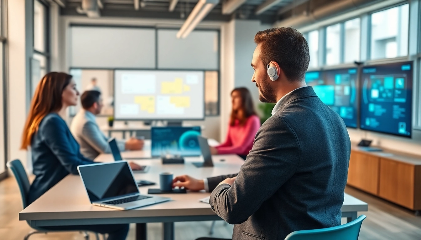 Boost productivity with an AI assistant for enterprise teams connecting in a collaborative office space.