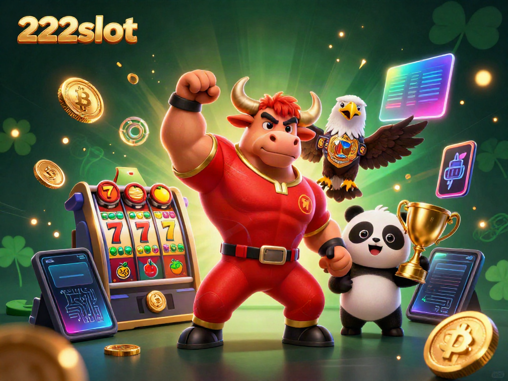 Mengambil peluang menang di 222slot dengan simbol jackpot dan karakter menarik.