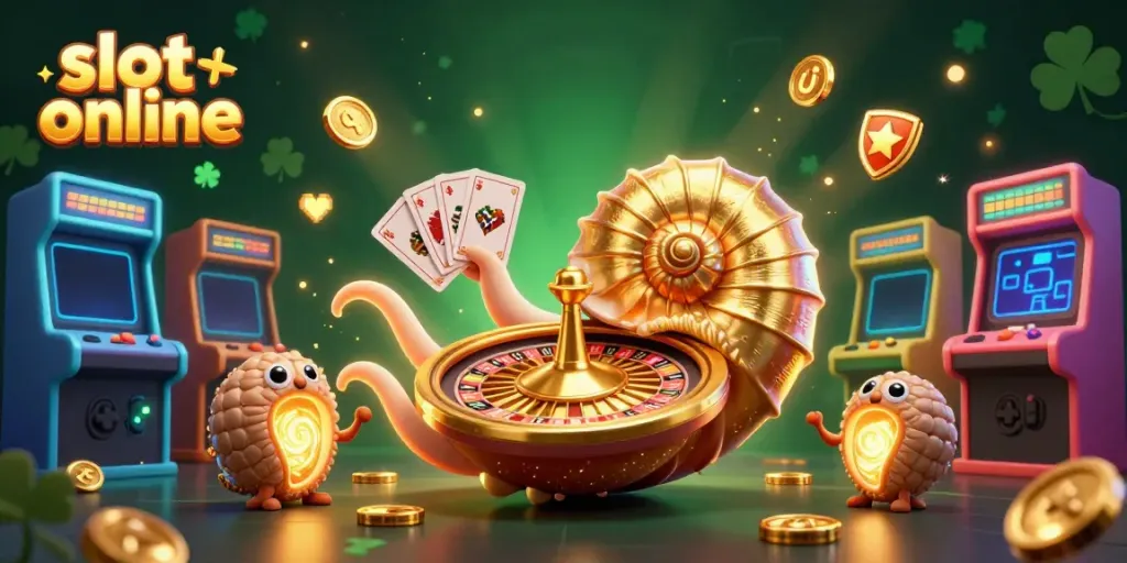 Experience spirited gameplay with slot online in a vibrant casino scene illustrated in 3D.