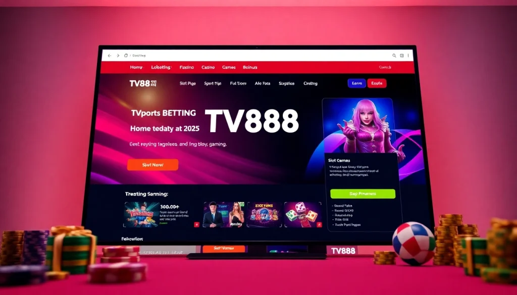 TV88 online gambling platform showcasing user-friendly interface and vibrant gaming options.