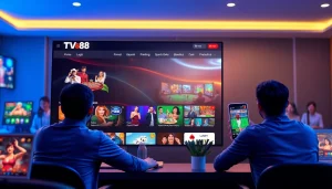 TV88 online gaming platform interface showcasing diverse games and secure payment options.