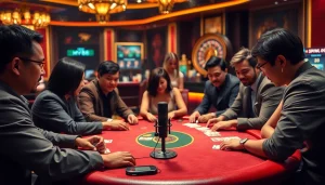 Gambling excitement at a poker table with MV88 microphone enhancing audio quality.