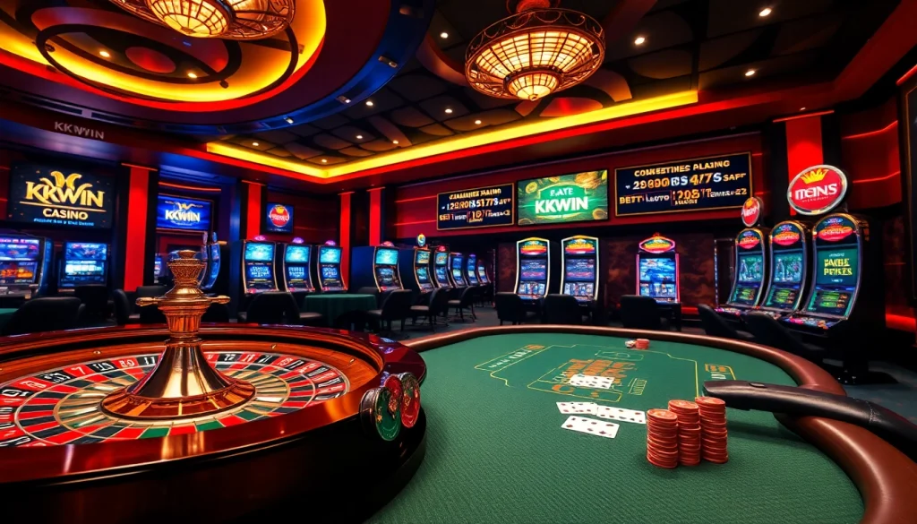 Experience thrilling gambling action at https://kkwin.diy/ with luxury casino visuals featuring cards and chips.