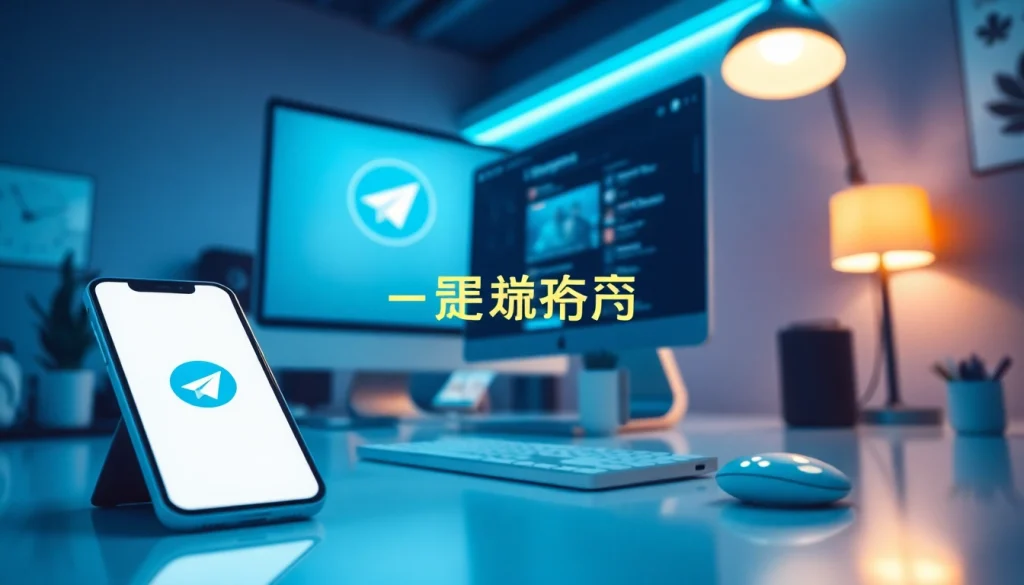 电报下载 displayed on modern devices in a professional workspace setting.