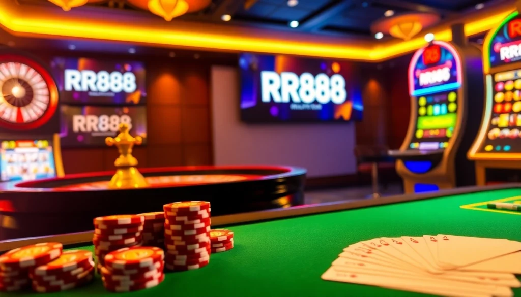 Experience the thrill of online gaming at https://rr88c.org/ with vibrant casino visuals of poker chips and roulette.